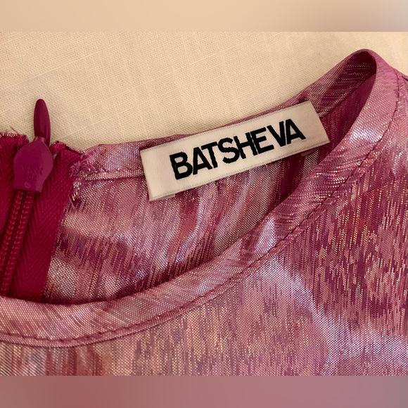 Batsheva May Dress in Pink Holographic Lamé - Picture 2 of 5